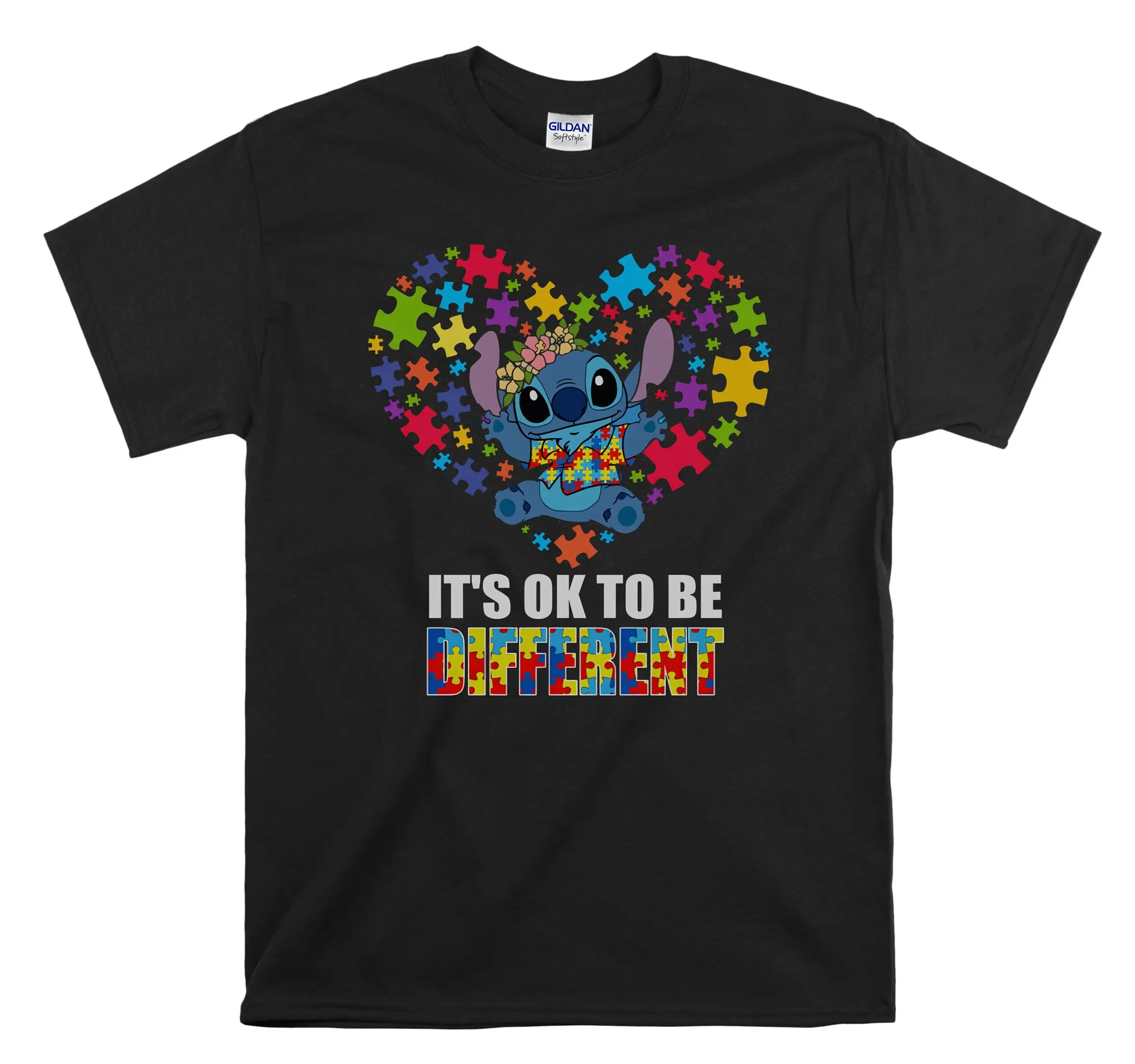 Stitch It's OK to Be Weird Graphic T-Shirt, Fun Lilo and Stitch Theme Men Women Unisex Top T Shirt
