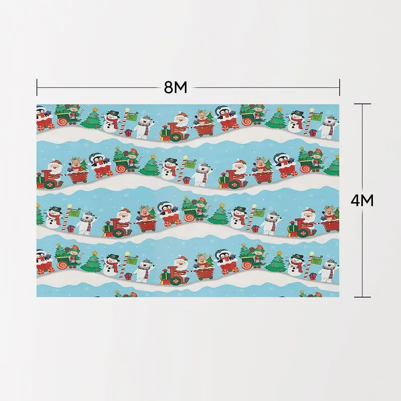 ANGIX Cute Christmas Wrapping Paper Roll with 32+ Matching Tags - 4 x 8m Sheets in 4 Different Colours 1