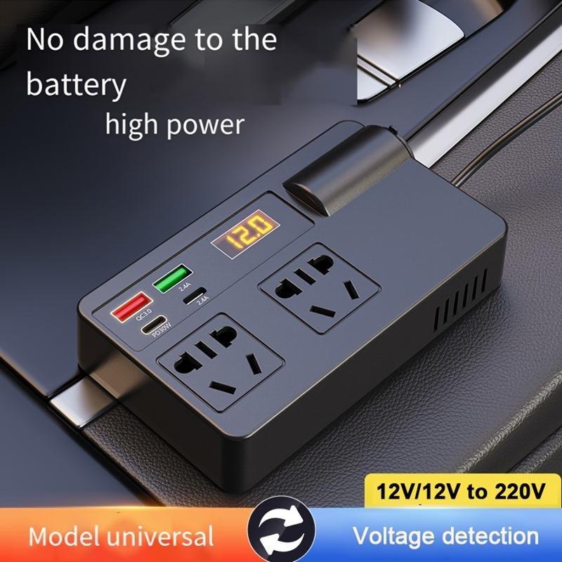 New car inverter 12v 24v to 220V fast charger USB + PD car power socket converter multifunctional electronic 5