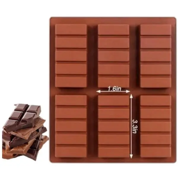 Food Grade Chocolate Mould Tin for Dubai Viral Pistachio Kunafa Bar Candy Wax Melts SIlicone Chocolate Molds Tray