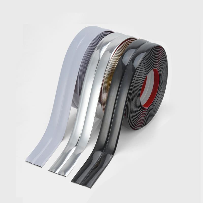 self-Adhesive Wall Corner Trim Molding Line Ceiling Edge Skirting Caulk Strip - Black, 3-in-1 Design for Flat, Concave and Convex Corners 3