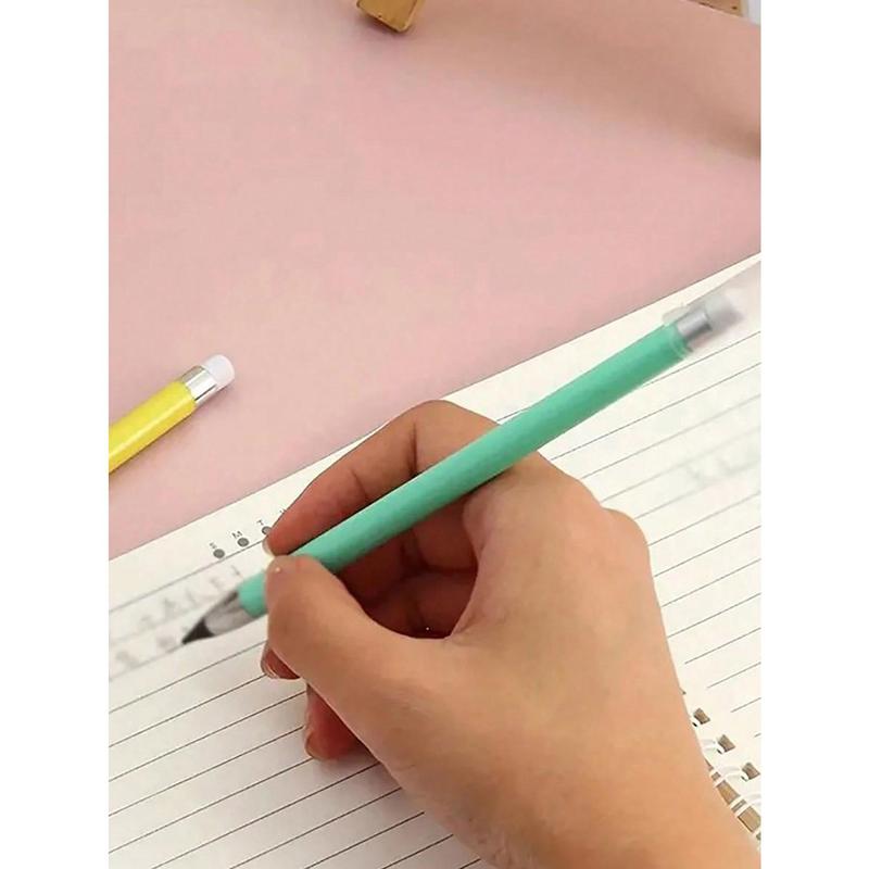 6 Inkless Pencils, Eternal Pencil Infinity Pencil With Eraser, Reusable Infinity Pencil With 6 Additional Replaceable Nibs, Back To School Eternal Pencil Permanent Pencil Home Office School Writing Drawing, Halloween, Christmas Day Gift Filling Back To Sc 5