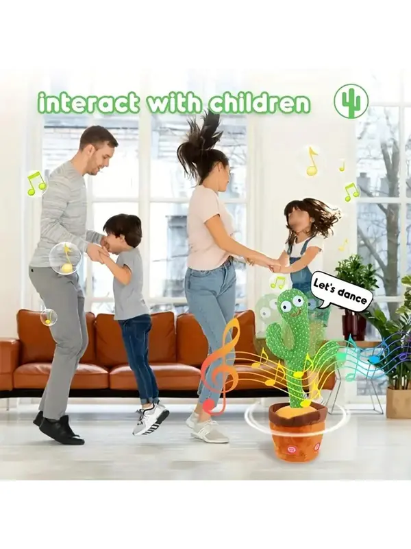 1pc-Premium Quality Dancing Talking Cactus Toys For Baby Boys And Girls, Fastest Delivery Singing Mimicking Recording Repeating What You Say Sunny Cactus Up Plus Halloween , christmas, party , free deliver 6