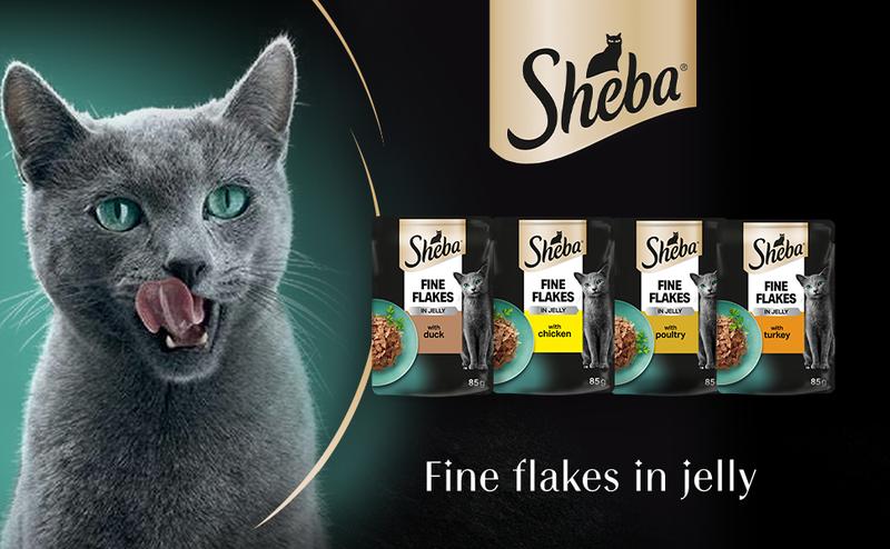 Product Introduction of Sheba Fine Flakes Poultry Collection in Jelly 40 Pouches, Adult Wet Cat Food, Megapack (40 x 85 g) 5