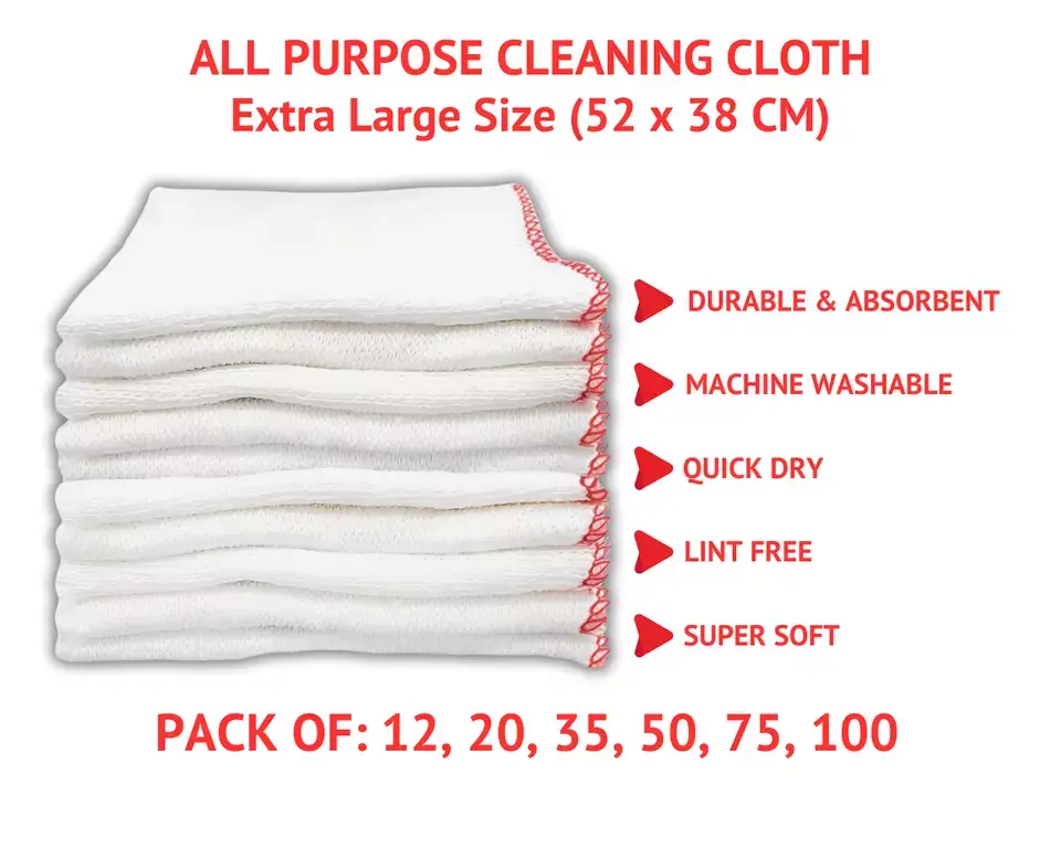 100%Cotton Large Dish Cloth Cleaning Dishes & Surfaces Ultra Absorbent Reuseable Household Thick