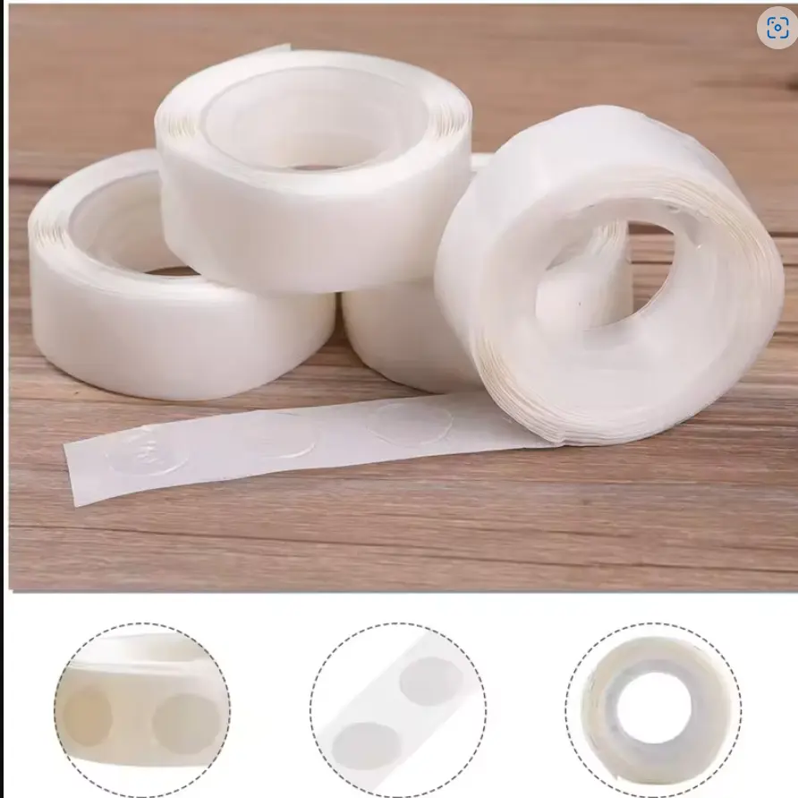 100 Pcs Clear Double Sided Point Tape Multipurpose Self Adhesive Dot Glu Round Dot Tape For wedding Party DIY Craft Valentines Day Decor Home Decor