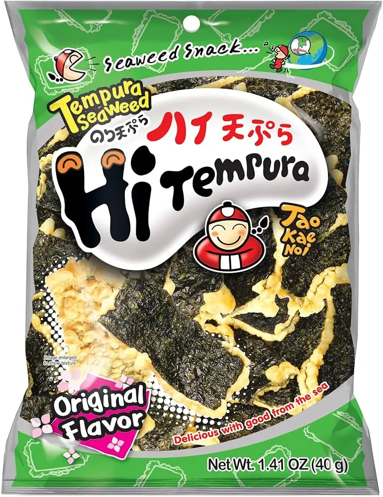 Tao Kae Noi Original Tempura Seaweed 40g - Crunchy Snack Packed with Authentic Thai Flavour