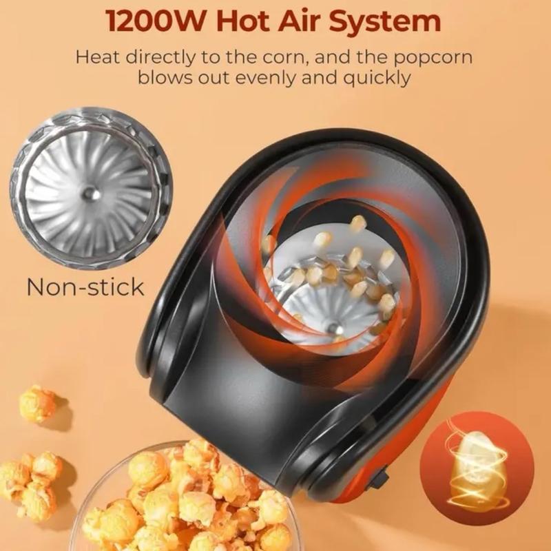 Hot Air Popcorn Maker Machine - 1200W Electric Popcorn Popper with One-Button Operation, Healthy Oil-Free Snacks, Ready in 2 Mins, Perfect for Home Movie Nights, Kids Parties, and Family Gatherings 5