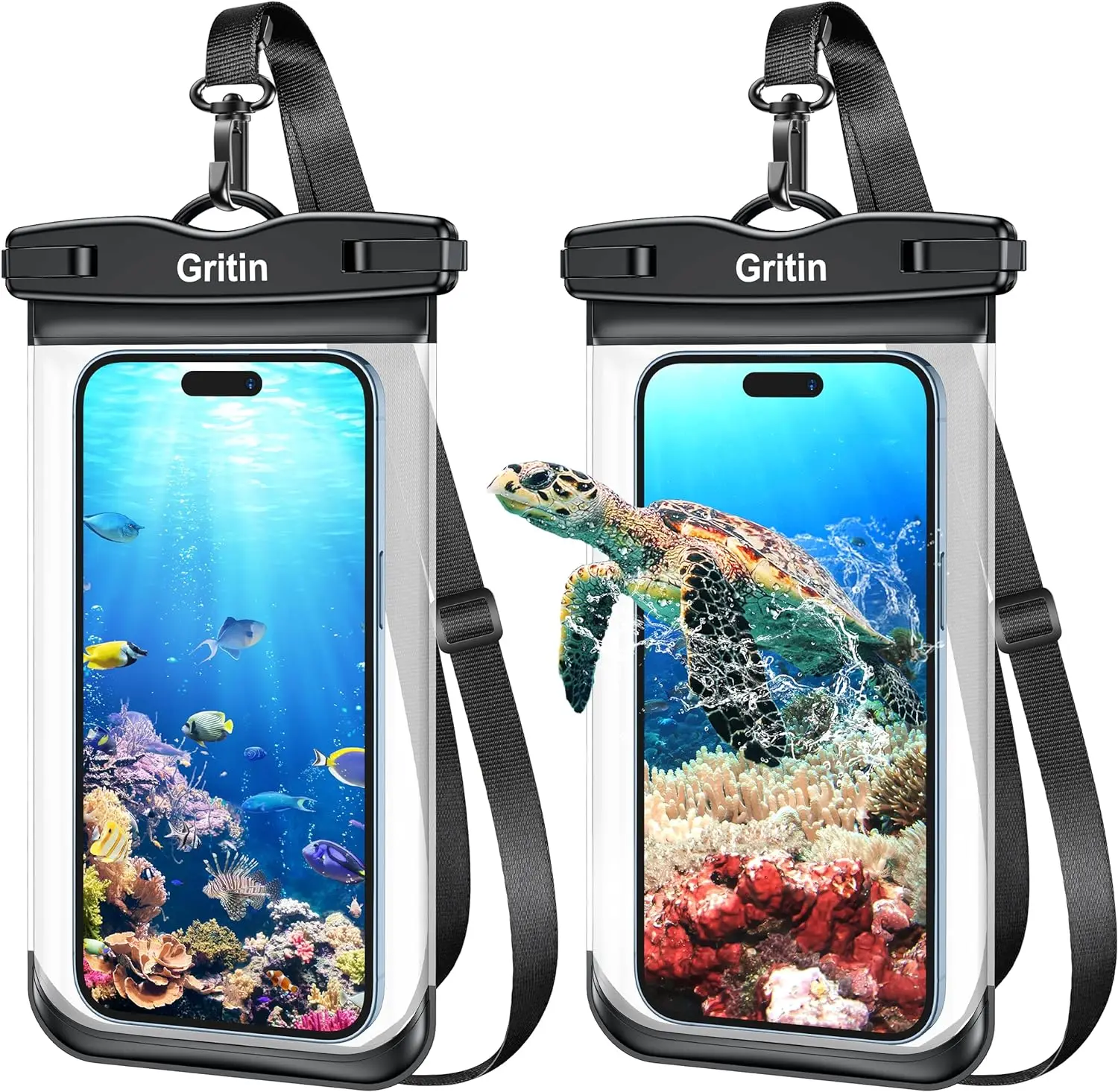 Waterproof Phone Pouch, [2 Pack] IPX8 Universal Waterproof Phone Case Bag for Swimming, Adjustable Lanyard Underwater Phone Dry Bag for iPhone 15 14 13 12,Galaxy and Other Phones up to 7.2"