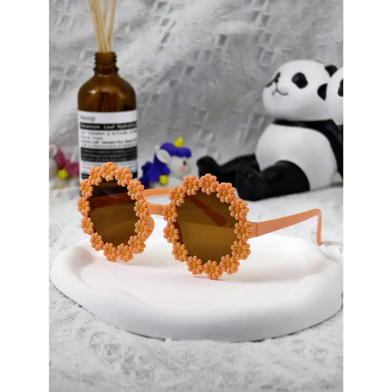 1pc/7pcs Children/Adult Fashionable Daisy Flower Decor Fashion Glasses Unisex, Outdoor Beach Photography Glasses, Baby Prop Eyewear 3