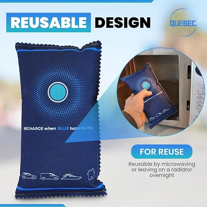 2 x 350g Car Dehumidifier Bag | Moisture & Damp Absorber for Windscreens & Interior | 100% Leakproof, Reusable Dashboard Dehumidifier & Condensation Remover 2