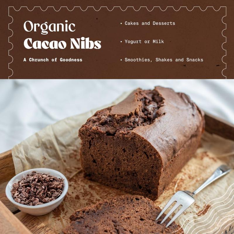 Organic Raw Cacao Nibs 400g. Natural and Pure. Made in Tropical Regions from The Theobroma Cacao Plant. Source of Magnesium, Potassium and Iron. NaturaleBio 6