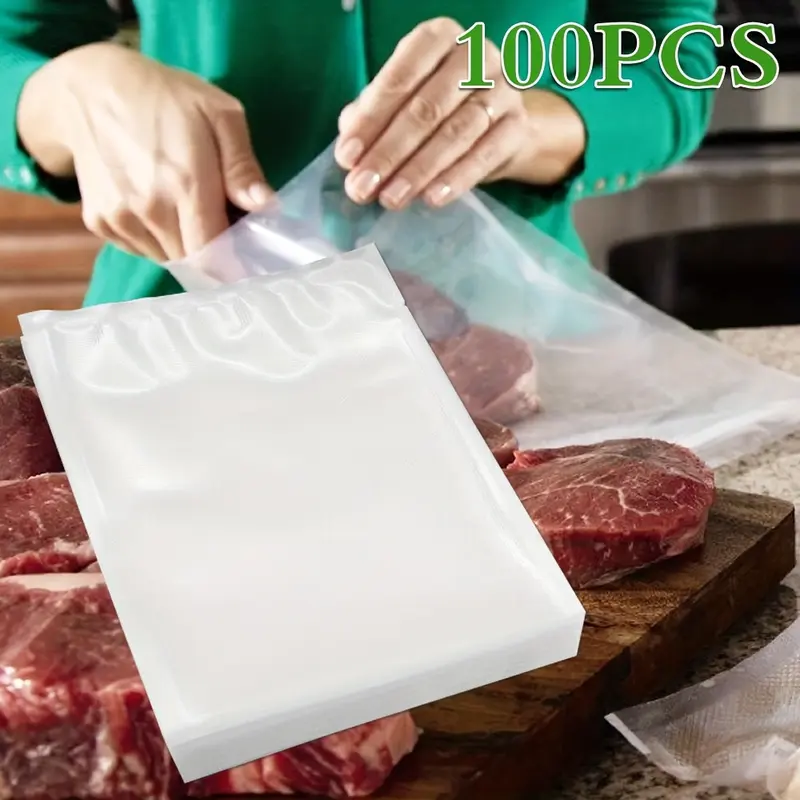 100pcs, Vacuum Sealer Bags, Puncture-Resistant, BPA-Free, For Food Storage, Sous Vide & Freezer Safe, Home Kitchen Supplies 5