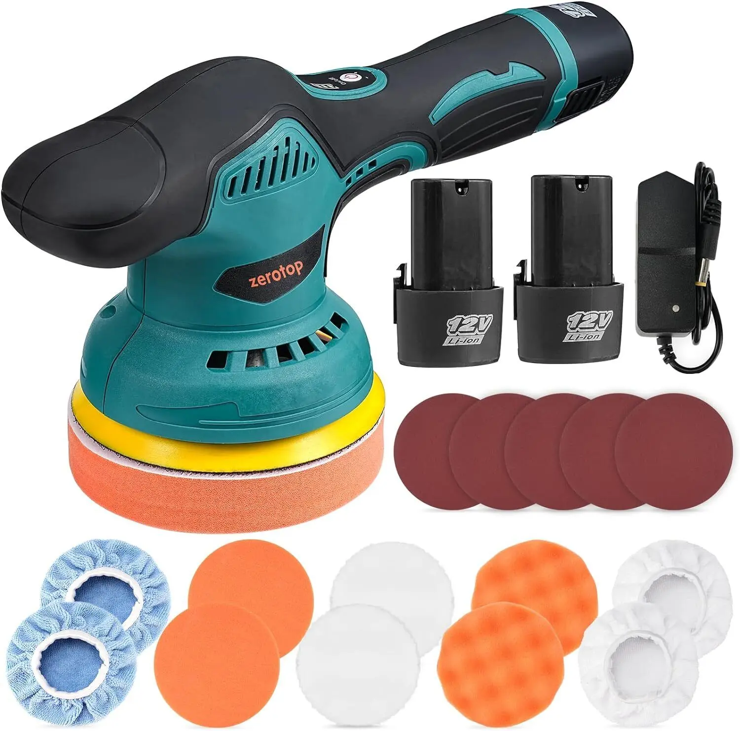 5'' Cordless Rotary Car Polisher Buffer Sander Machine For Makita 2 Batteries