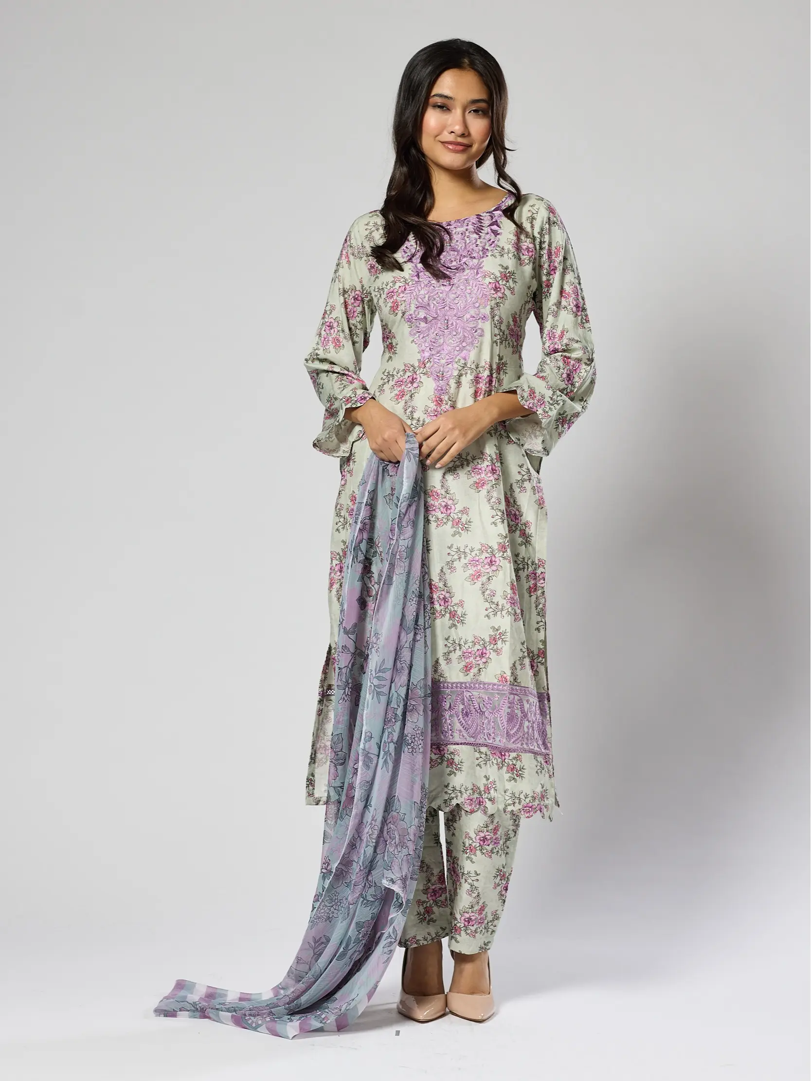 FND-103 Readymade Pakistani Linen Suit