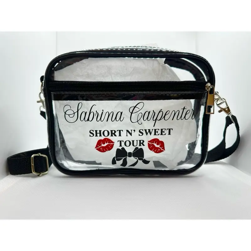 Sabrina Carpenter Short N Sweet Concert Tour Bag, Clear PVC Crossbody Music Bag