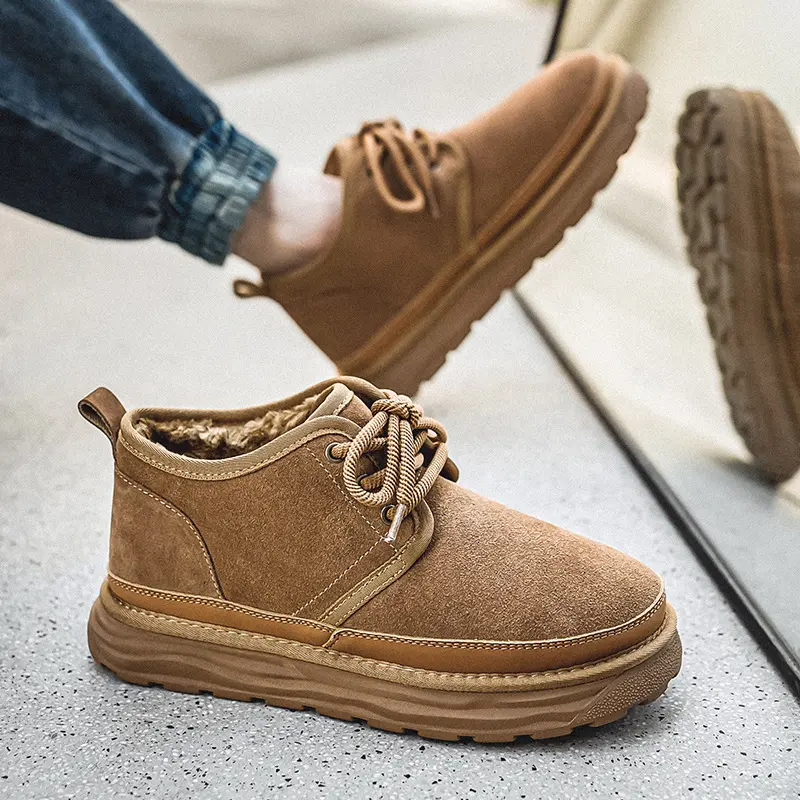 2024 winter new boots cotton shoes snow boots men's autumn and winter velvet warm middle help cotton shoes thickened tooling shoes Footwear Walking Shoes 5
