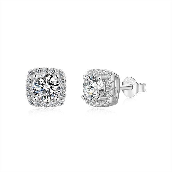 0.5 ct Round 5A CZ - Mini Sqaure Studs (Gold/Silver) 0