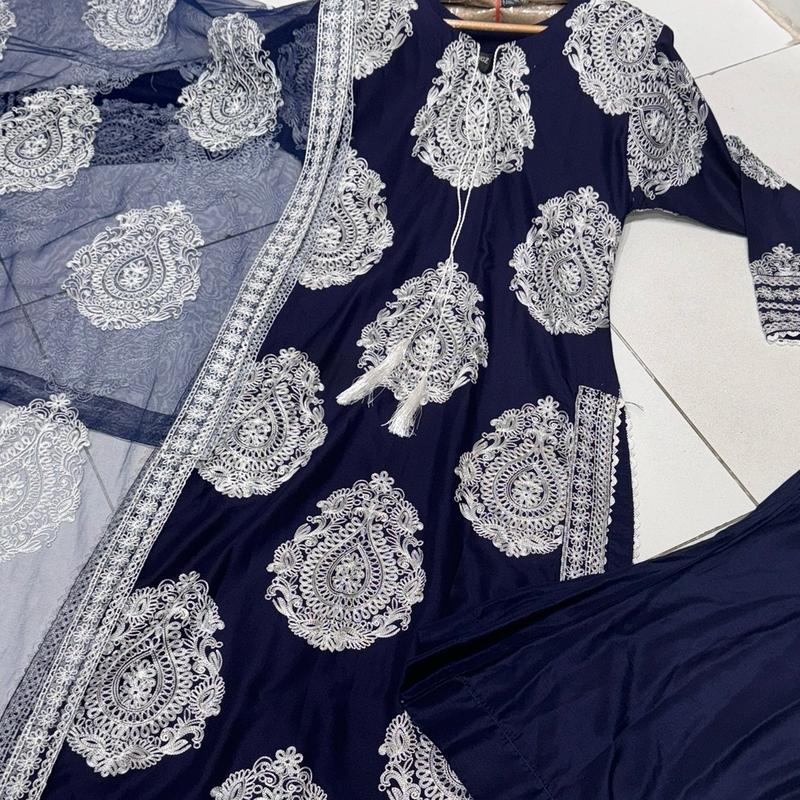 5 COLOURS! LC 7668 Embroidered work plazzo kameez design with white embroidery  Womenswear 3