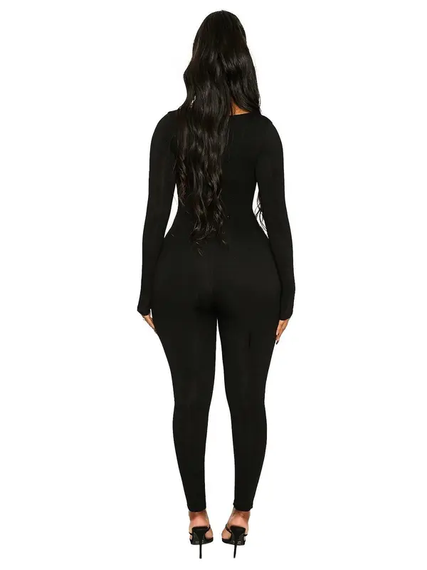 2024 New Womens Basic Solid Long sleeve Sports Jumpsuit,High waist Square Neck Bodyycon Jumpsuit for youga gum workout,ladies sporiwuear clothing for all seasons Bodysuit Womenswear Bodysuit Bodysuit 5
