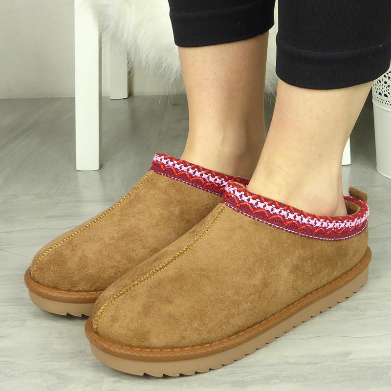 CA-22 Ladies In Out Door Slip On Warm Faux Fur Lined Slippers Boots 5