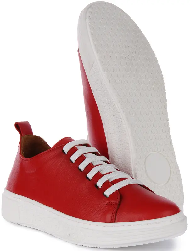JUSTINREESS England Diana Women's Lace Up Leather Smart Trainers 4