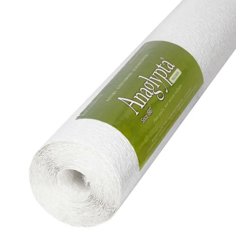 Anaglypta Textured White Paintable Thick Wallpaper Lace Bark Freematch RD181 1