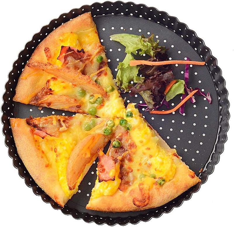 Tart Quiche Tin, 24cm Perforated Tart Tin with Removable Loose Base, Nonstick Round Flan Tin 5