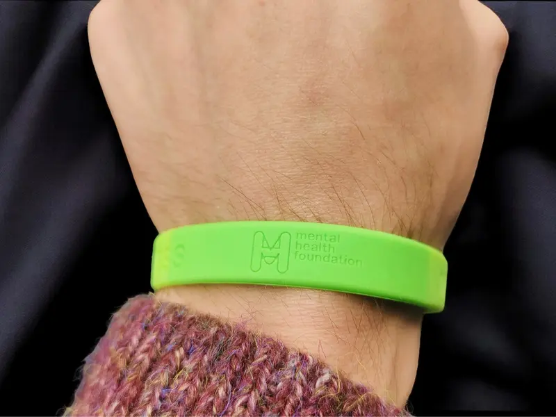 10x Mental health Awareness foundation Charity Silicone Wrist Band Green Joblot 2