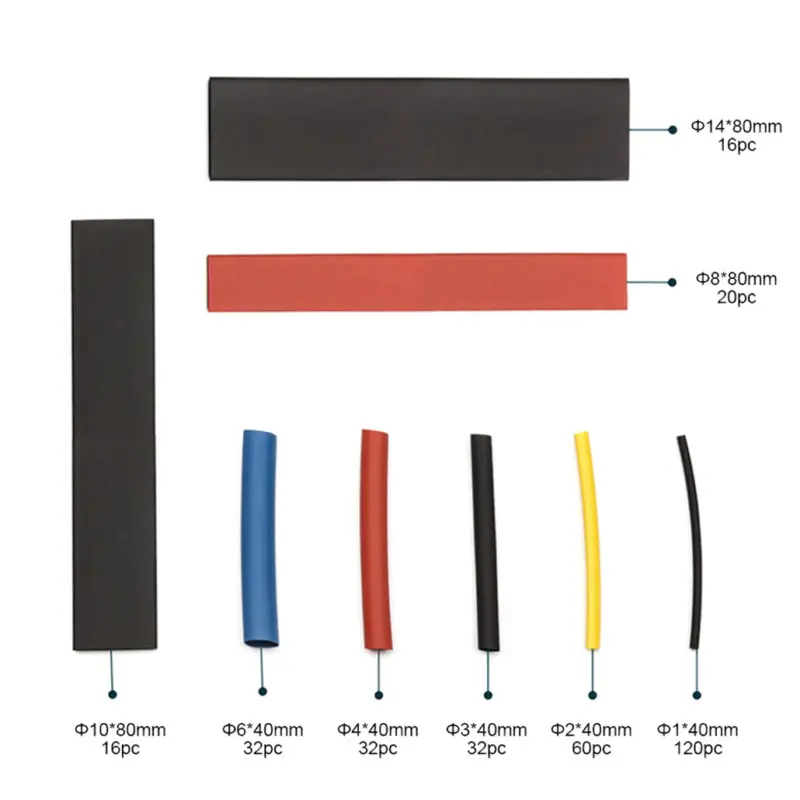 328Pcs Heat Shrink Tubing Electric Insulation Tube Heat Shrink Wrap Cable Sleeve 7