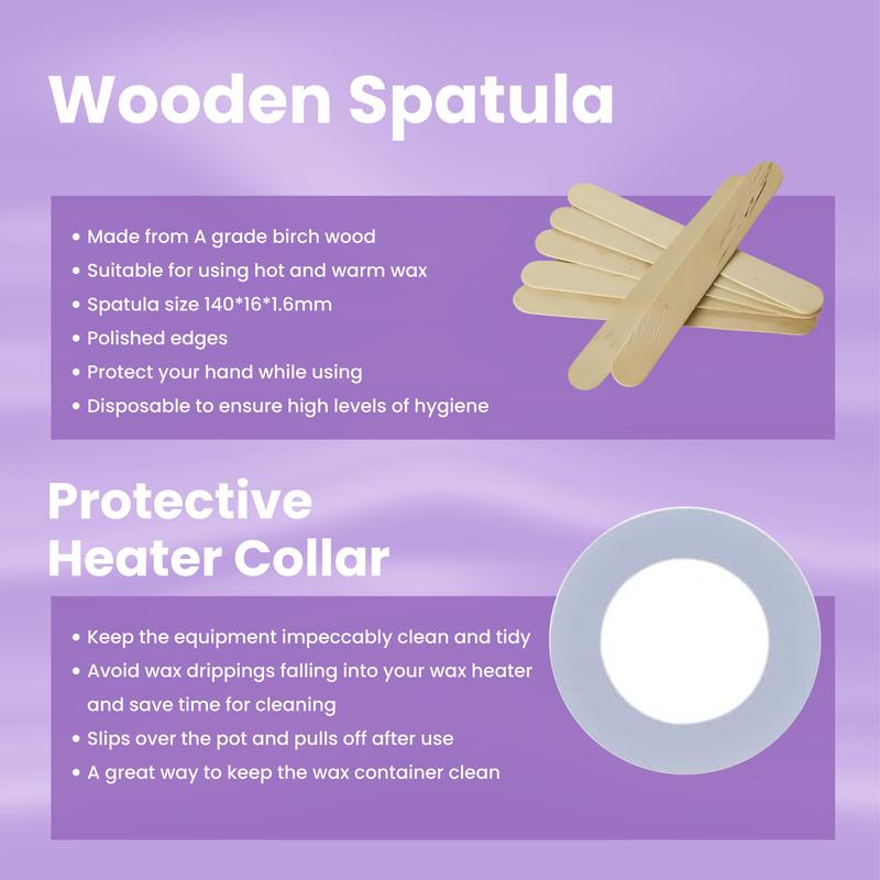 Home Waxing Kit for Hair Removal Wax Warmer 200g Wax Spatula Wipes,  Heater Collar Body Care Cosmetic Cream Comfort 4