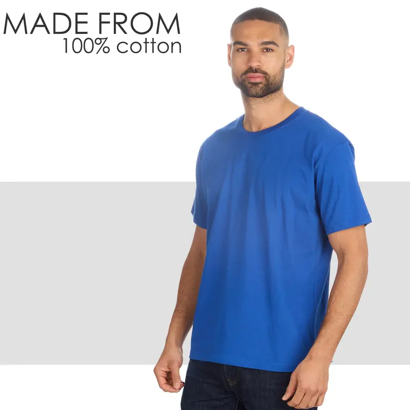 5 Pack Mens Plain T-shirt Short Sleeved Crew Neck 100% Cotton Tee Multibuy Casual Basic T Everyday Wear S-XXL Comfy Menswear Classic Soft Gym Top 3