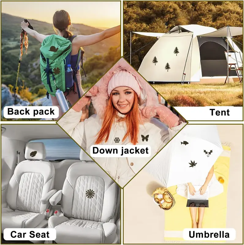 45 Pieces Down Jacket Patches Nylon Repair Tape Self-Adhesive Repair Patch for Jacket Tent Outerwear Repair, Round and Oval Shape. Army green 3