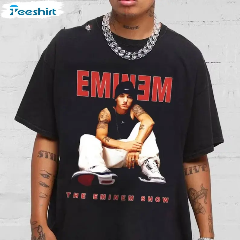 New Rare Eminem Tour Shirt, Eminem Rap Music Long Sleeve Unisex Hoodie Classic Cotton 0