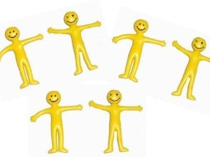 8 x Stretchy Smile Men Yellow Stretch Stretchies Kids Party Favour Loot Bag Filler Lucky Dip for Boys and Girls 2