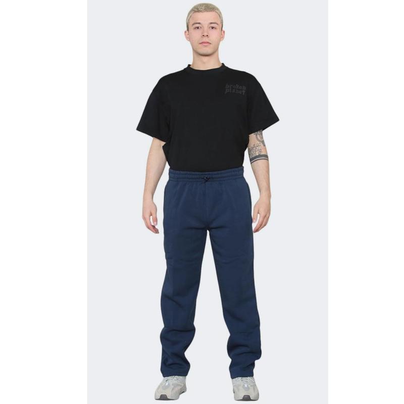 Men's Open Hem Joggers Solid Drawstring Fleece Jogging Bottom Pants 0