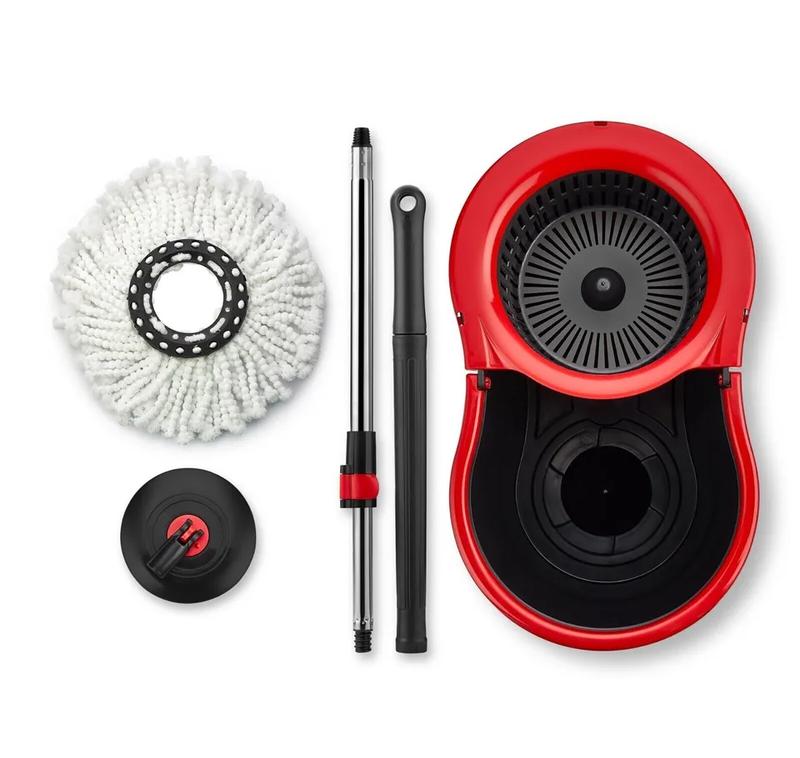 Leoxol Upgrade 360° Floor Magic Spin Bucket Set with 3 Microfiber Heads - 13 Liter Capacity, Adjustable Cleaning - Marble Tiled Surfaces flat 360 viral rotating spinning mops with handle rotatable white sturdy mop for Christmas spray spin  mop clean  mop 1