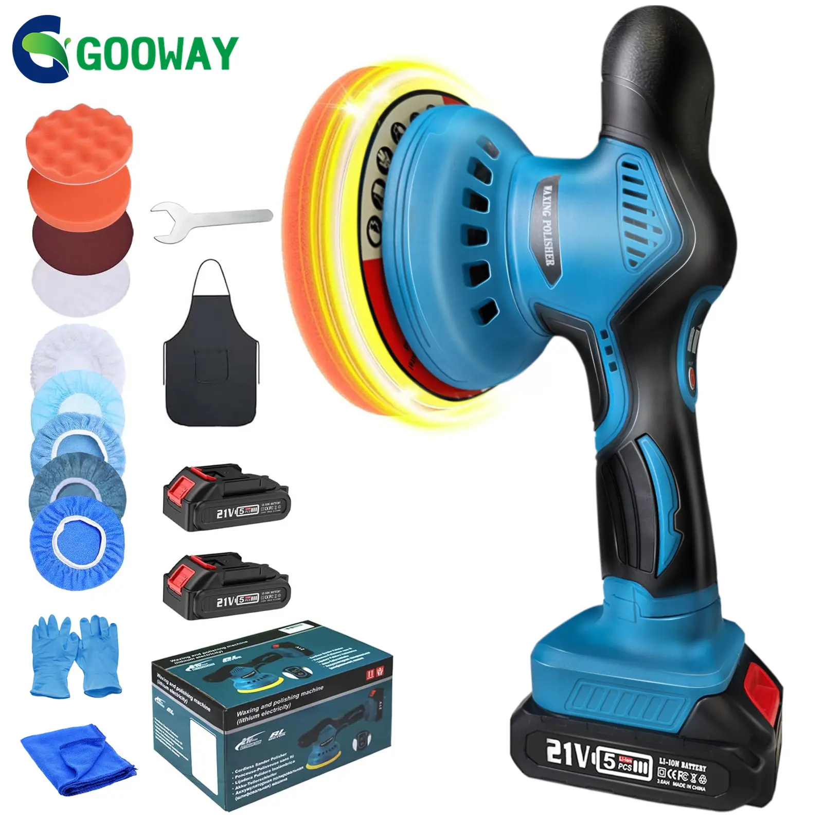 21V Cordless Car Buffer Polisher for Makita battery, Car Polisher with 2PCS  Batteries, Car Buffers and Polishers Kit 8Variable Speed, Polisher for Car Detailing/Polishing/Waxing/Scratch Removing