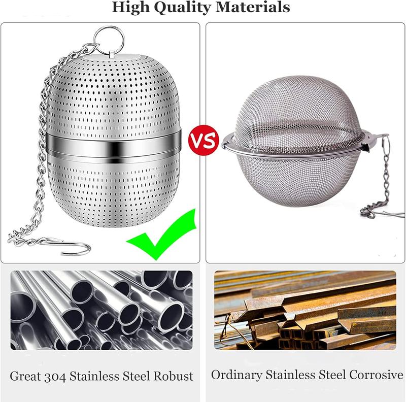Product Introduction of Tea Infuser for Loose Tea, Stainless Steel Tea Infuser Mesh Tea and Herb Ball Strainer, Tea Ball Strainers Infuser with Drip Trays, for Loose Leaf Tea, Herbal Tea, Mugs Teapots Spice Filter Silver 5