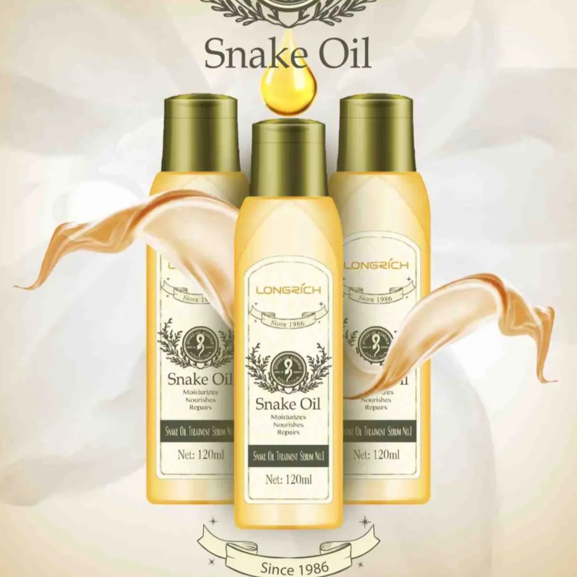 Longrich Snake Oil Serum No.1 - Multi-Action Protective Lotion for Skin and Hair Care - 120ml - Skin Repair, Skincare, Comfort