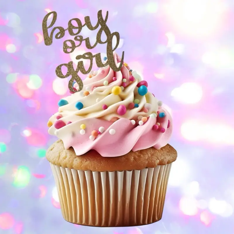 Boy or Girl Gender Reveal Cupcake Toppers Pack of 12 - Festive Party Decorations - Ornaments