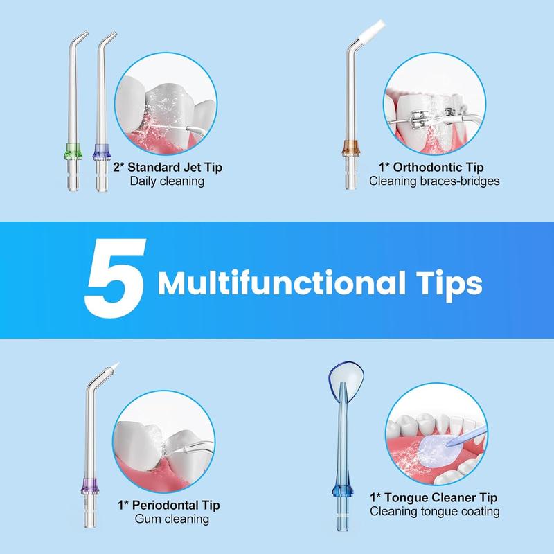 H2ofloss Water Flosser for Teeth Cordless, IPX7 Waterproof Oral Irrigator in 5 Modes, USB Recharged Water Dental Flosser with 30 Days Use, Gravity Ball for Upside Down Use, 300ml Water Tank (White) 1