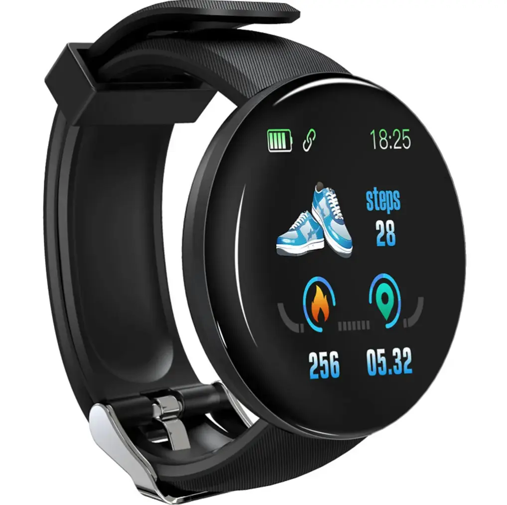 D18 Smart Watch Heart Rate Monitor Men’s Women’s Smartwatch Round Fitness Digital Watches for Men Women Band Bracelet PK D20 Y68