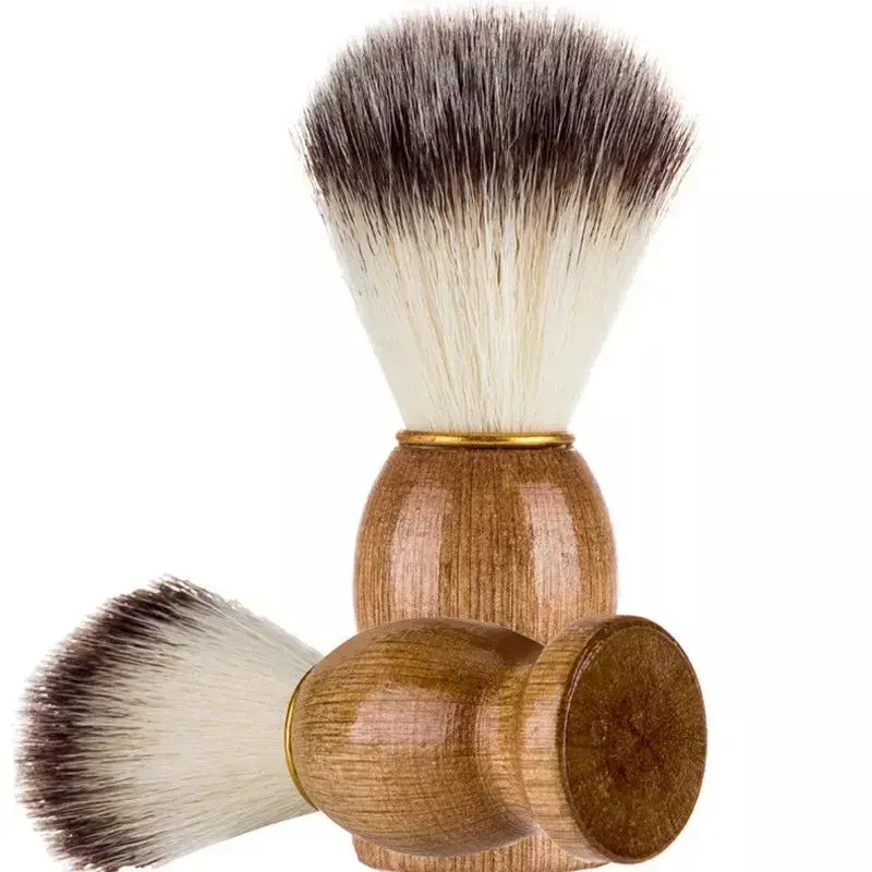 Pack OF 2x  Badger Hair Shaving Badger Brush for Men's For All Skin Types Wood Comfort 100% Pure Badger Hair & Brown Wooden Handle Barber Salon Tool