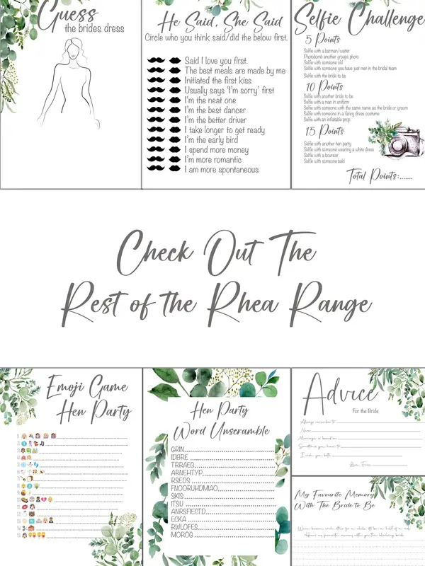 Favourite Memory of the Bride, Pack of 10 cards, Rhea Range, Hen Party Cards 1