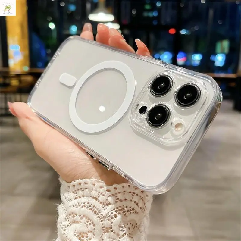 Oasis  Clear Acrylic Luxury Wireless Magnetic Case Covers for iPhone16 15, 14, 13, 12, 11 Pro Max