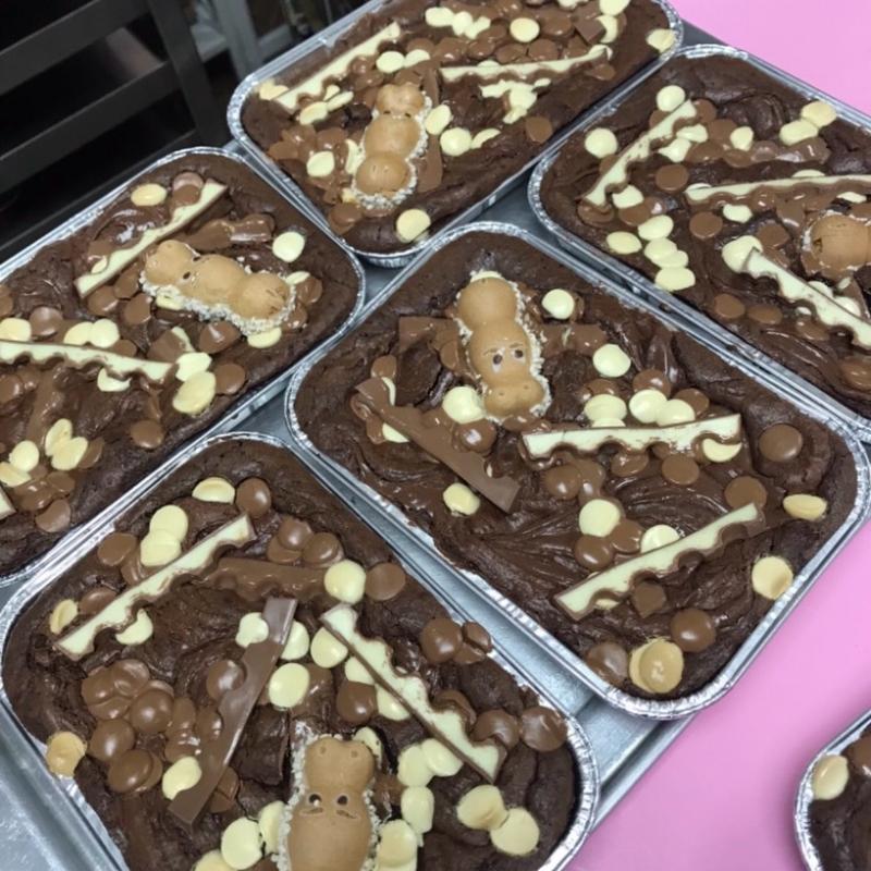 Nutella & Kinder Brownie Tray - Dark Chocolate Brownie Swirled with Nutella Topped with Kinder Chocolates 2
