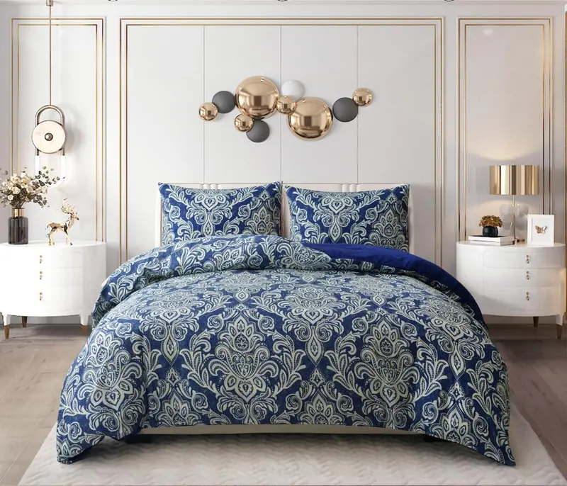 Luxury Printed Duvet Quilt Cover with Pillowcase Single Double Super King Size Bedding Set 4