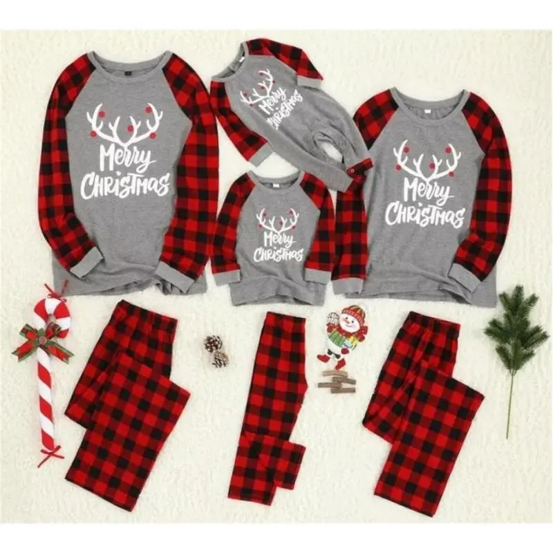 【2025】Christmas Pyjamas Family Matching Nightwear Adult Kids Baby Xmas Pajamas Holiday PJs Set 5