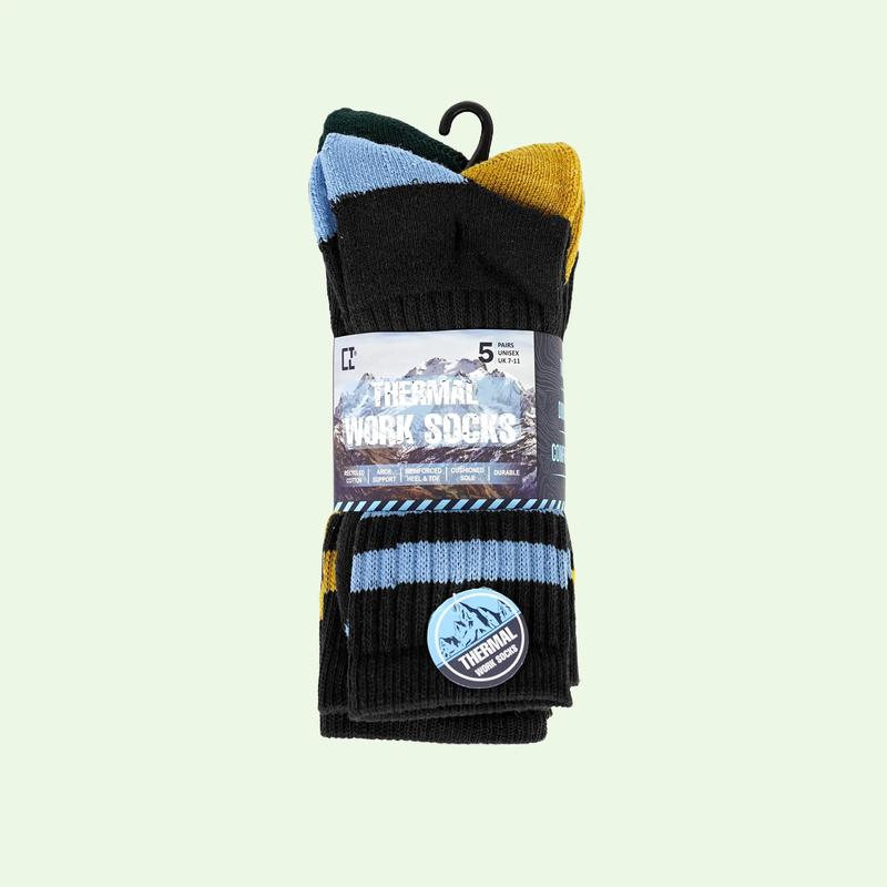 10 Pairs Mens Thick Construction Work Boot Socks Thermal Reinforced Heel and Toe for Extra Protection Soft and Comfortable 5